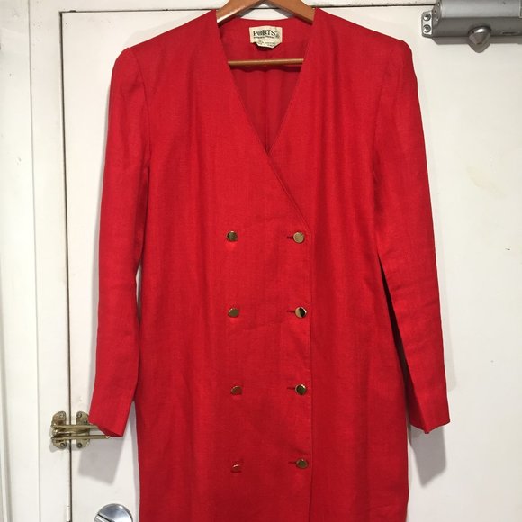 VINTAGE PORTS INTERNATIONAL DOUBLE BREAST MAXI DRESSES SIZE 10 - Picture 6 of 12